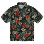 Calgary Flames Hawaiian Shirt – Hibiscus Leaves Pattern