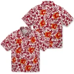 Calgary Flames Hawaiian Shirt – Hibiscus Motif