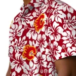 Calgary Flames Hawaiian Shirt – Hibiscus Motif