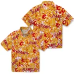 Calgary Flames Hawaiian Shirt – Hibiscus Overlay