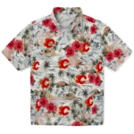 Calgary Flames Hawaiian Shirt – Hibiscus Seaside