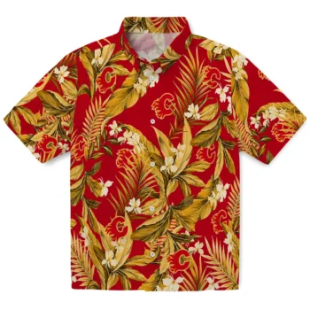 calgary flames palm leaves red hawaiian shirts best selling