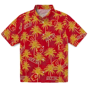 calgary flames palm grove red hawaiian shirts best selling