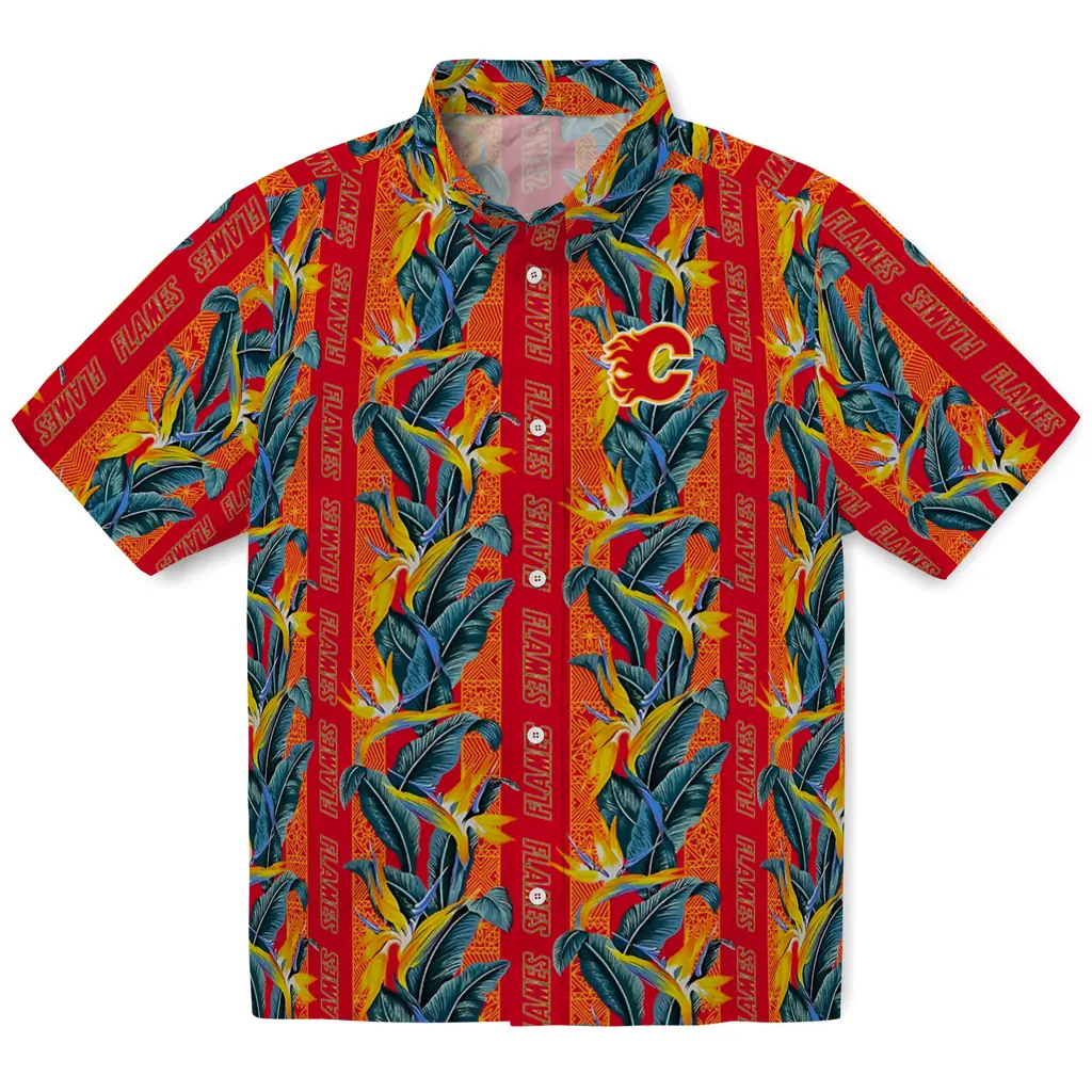 Calgary Flames Hawaiian Shirt - Paradise Vines calgary flames paradise vines red hawaiian shirts best selling