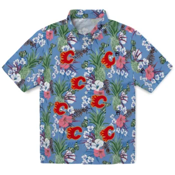 calgary flames pineapple bouquet best sky blue hawaiian shirts best selling
