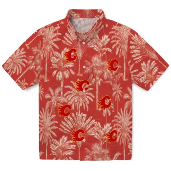 calgary flames palm shadows red hawaiian shirts best selling