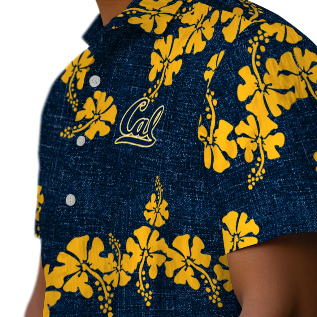 California Golden Bears Hawaiian Shirt - 50th State Flower california golden bears hibiscus petals blue hawaiian shirts trendy