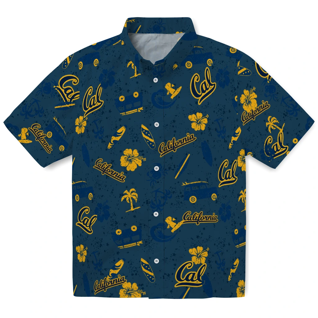 California Golden Bears Hawaiian Shirt - Beach Vibe california golden bears beach vibe navy hawaiian shirts best selling