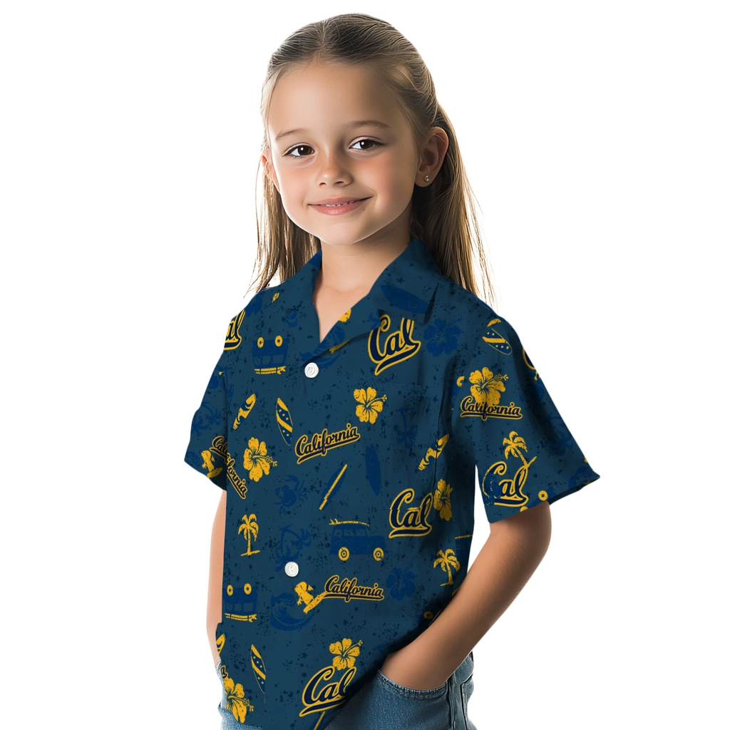 California Golden Bears Hawaiian Shirt - Beach Vibe california golden bears beach vibe navy hawaiian shirts premium grade