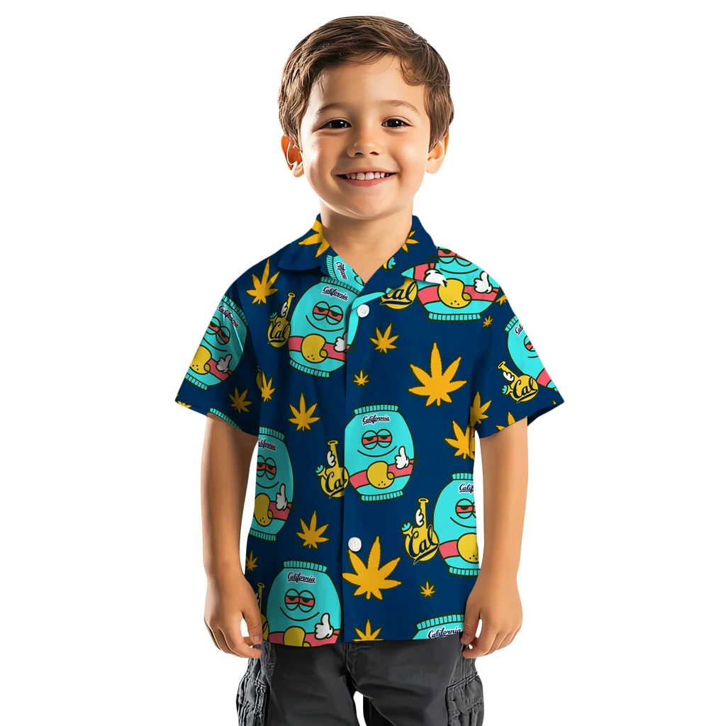 California Golden Bears Hawaiian Shirt - Chill Vibe california golden bears bong smile blue hawaiian shirts top rated