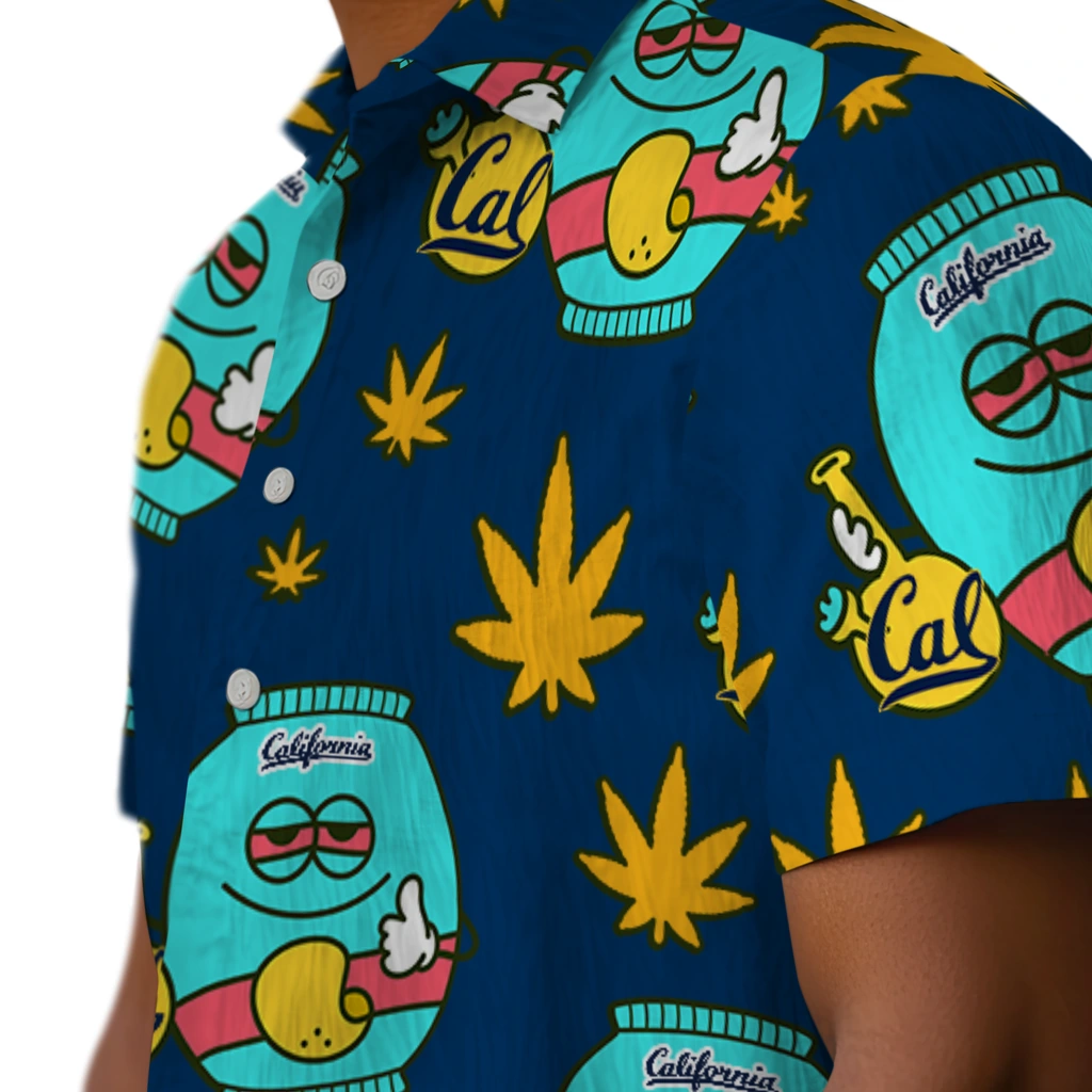 California Golden Bears Hawaiian Shirt - Chill Vibe california golden bears bong smile blue hawaiian shirts trendy