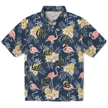 california golden bears flamingo hibiscus navy hawaiian shirts best selling