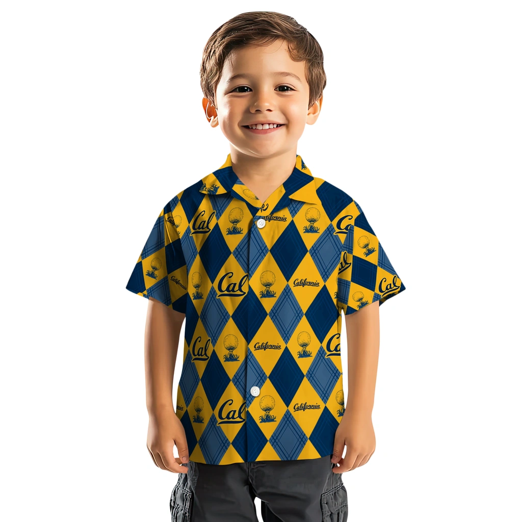 California Golden Bears Hawaiian Shirt - Golfing Plaid california golden bears balloon plaid blue hawaiian shirts top rated