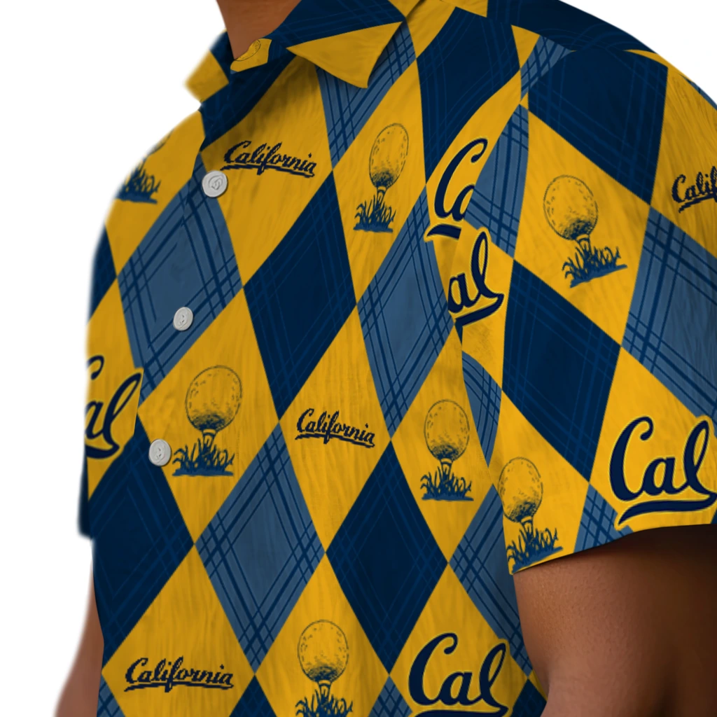 California Golden Bears Hawaiian Shirt - Golfing Plaid california golden bears balloon plaid blue hawaiian shirts trendy