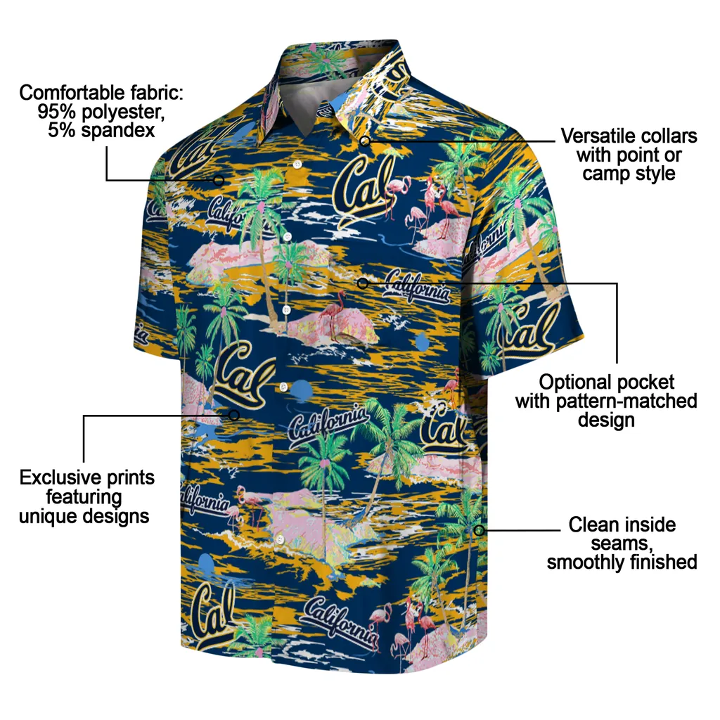 California Golden Bears Hawaiian Shirt - Hawaii Island california golden bears flamingo retreat blue hawaiian shirts new arrival