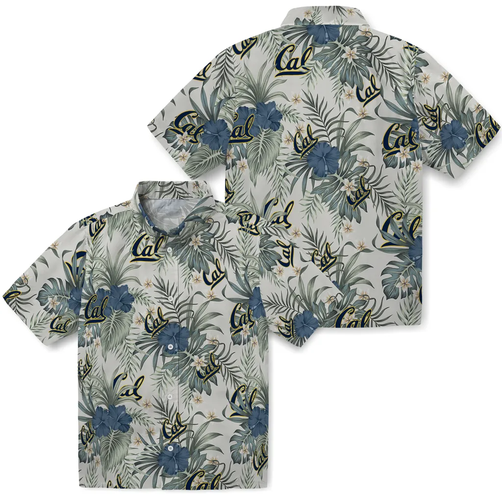 California Golden Bears Hawaiian Shirt - Hibiscus Designs california golden bears hibiscus designs beige hawaiian shirts high quality