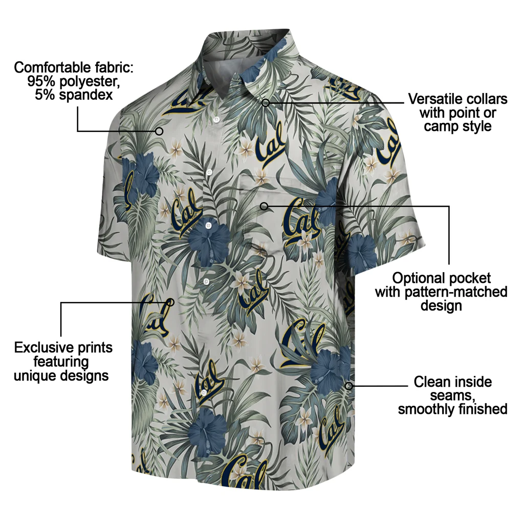 California Golden Bears Hawaiian Shirt - Hibiscus Designs california golden bears hibiscus designs beige hawaiian shirts new arrival