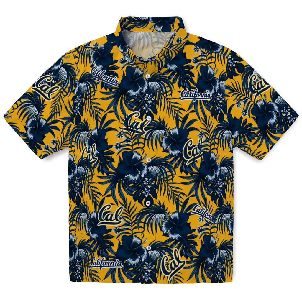 California Golden Bears Hawaiian Shirt - Hibiscus Exotic california golden bears hibiscus exotic blue hawaiian shirts best selling