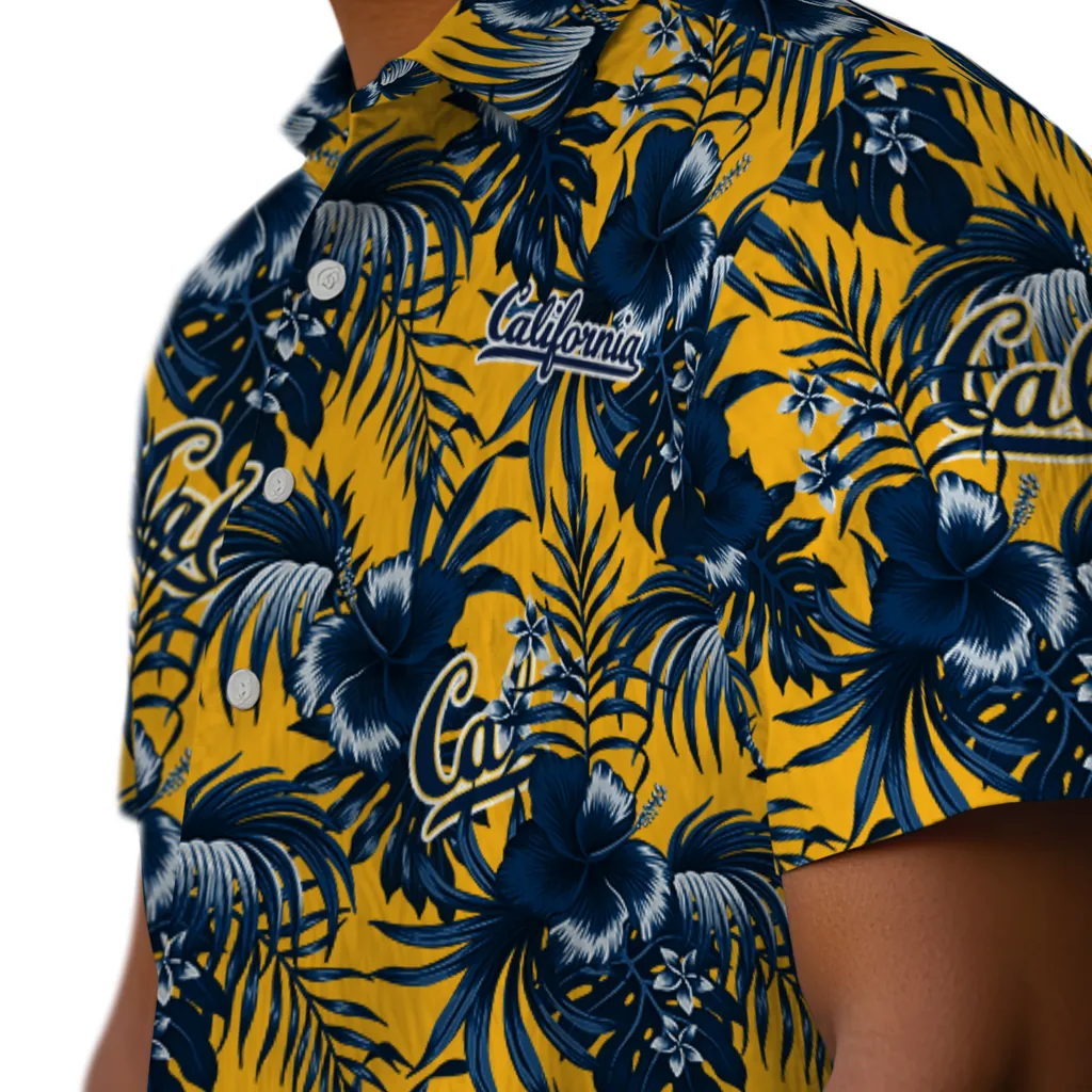 California Golden Bears Hawaiian Shirt - Hibiscus Exotic california golden bears hibiscus exotic blue hawaiian shirts trendy
