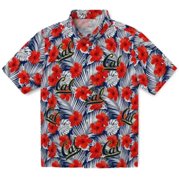 california golden bears hibiscus fiesta red royal blue hawaiian shirts best selling