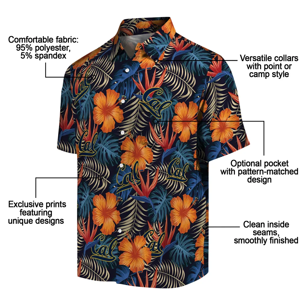 California Golden Bears Hawaiian Shirt - Hibiscus Foliage california golden bears hibiscus foliage hawaiian shirts new arrival