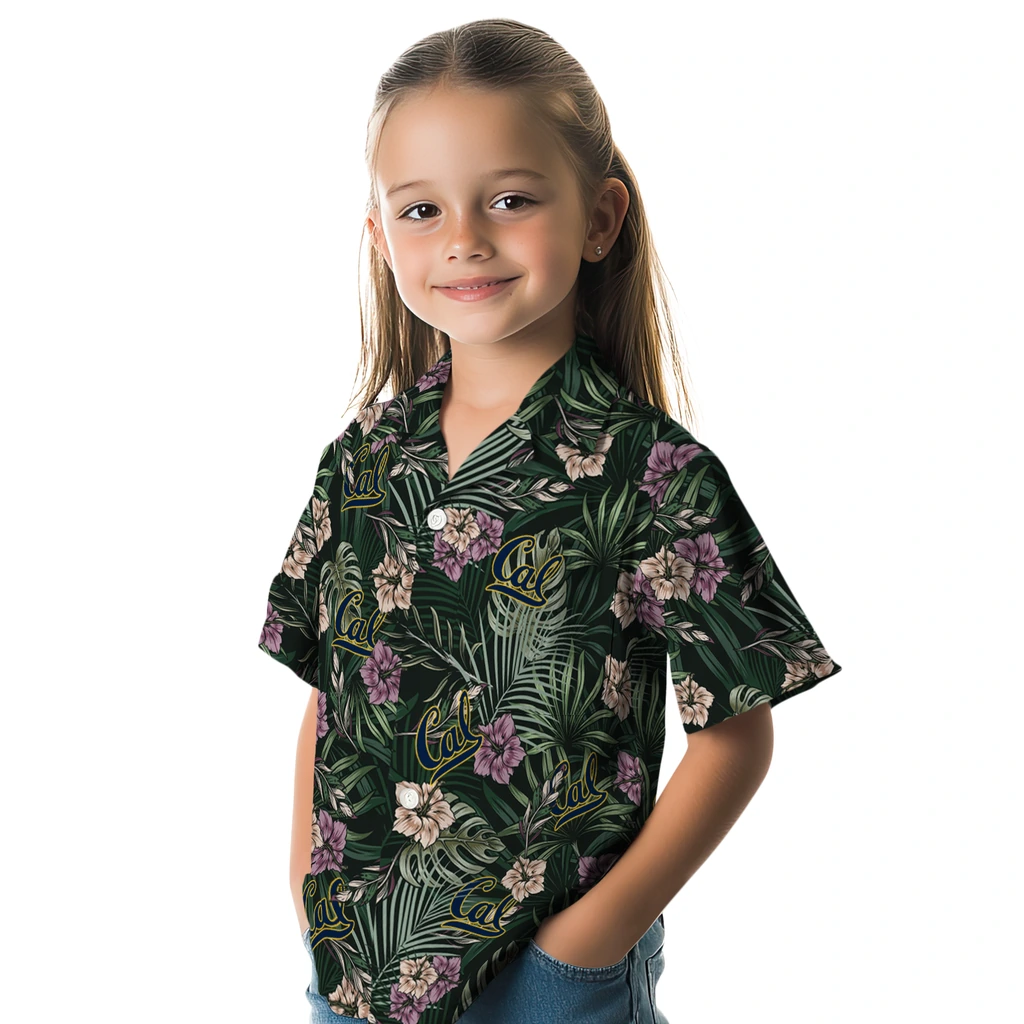 California Golden Bears Hawaiian Shirt - Hibiscus Leaves Pattern california golden bears hibiscus leaves pattern green hawaiian shirts premium grade