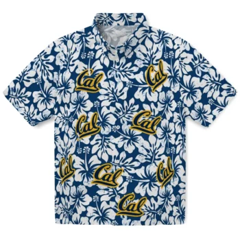california golden bears hibiscus motif blue white hawaiian shirts best selling