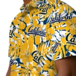 California Golden Bears Hawaiian Shirt – Hibiscus Overlay