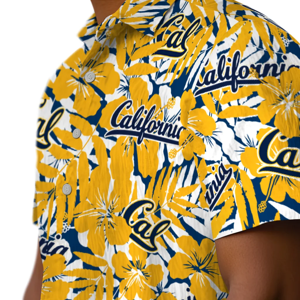 California Golden Bears Hawaiian Shirt - Hibiscus Overlay california golden bears hibiscus overlay hawaiian shirts trendy