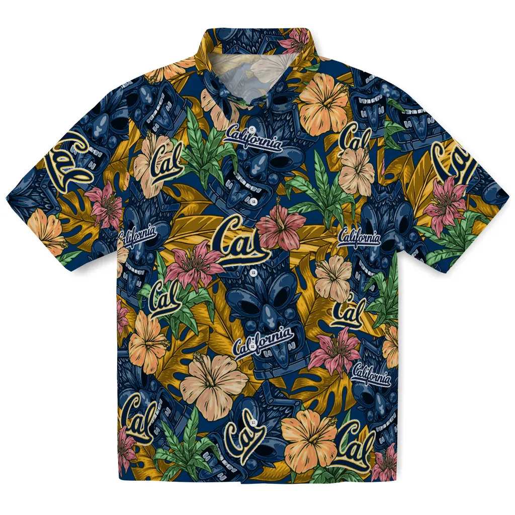 California Golden Bears Hawaiian Shirt - Hibiscus Tiki Jungle california golden bears tiki jungle blue hawaiian shirts best selling