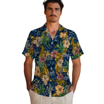 california golden bears tiki jungle blue hawaiian shirts fashion forward