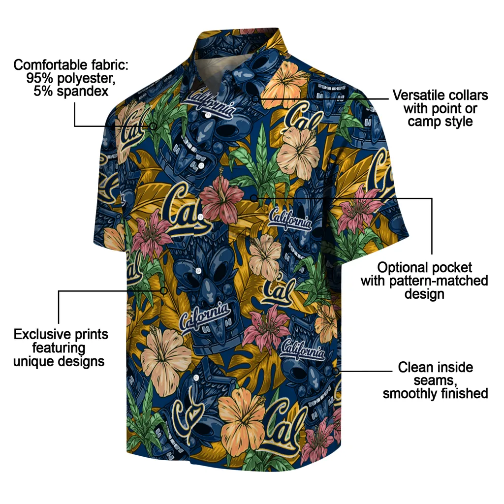 California Golden Bears Hawaiian Shirt - Hibiscus Tiki Jungle california golden bears tiki jungle blue hawaiian shirts new arrival