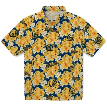 california golden bears hibiscus tropics blue yellow hawaiian shirts best selling
