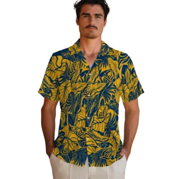 california golden bears monstera layer blue hawaiian shirts fashion forward