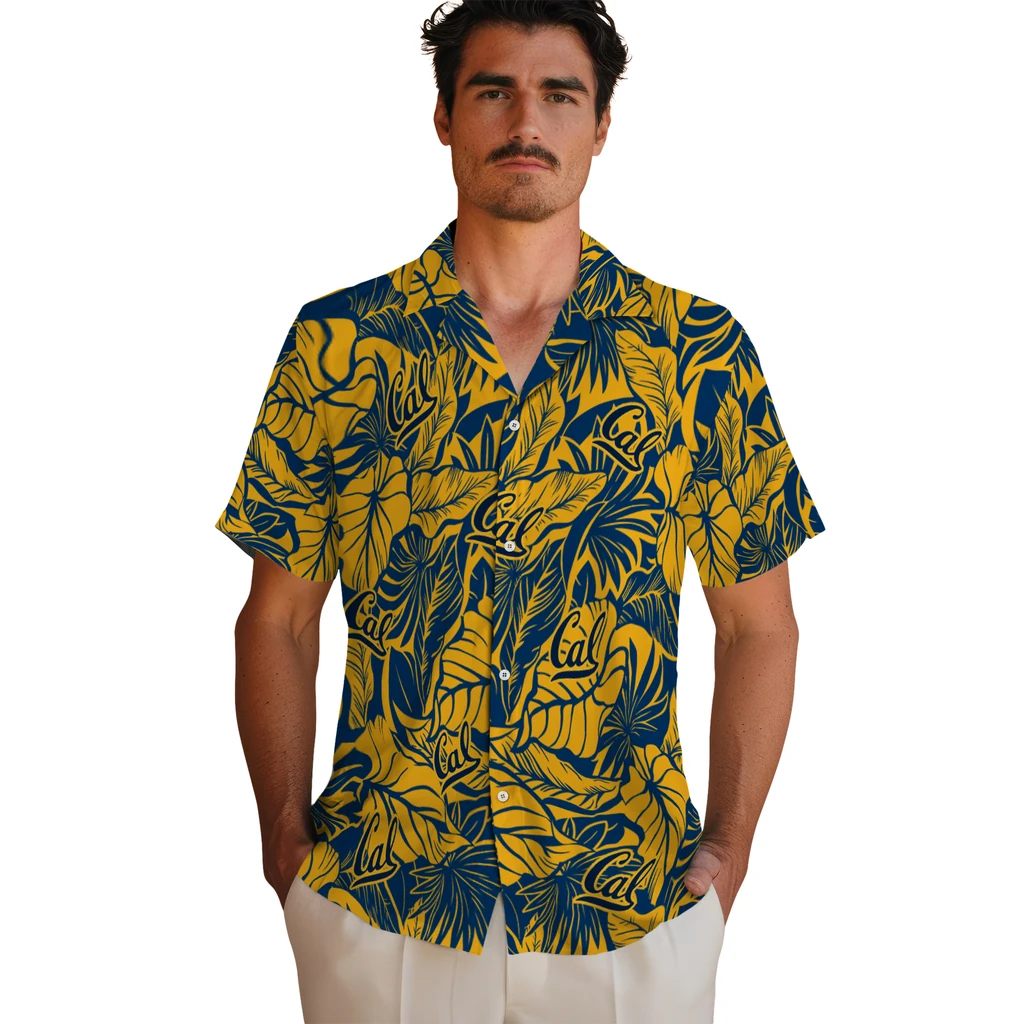 California Golden Bears Hawaiian Shirt - Monstera Layer california golden bears monstera layer blue hawaiian shirts fashion forward
