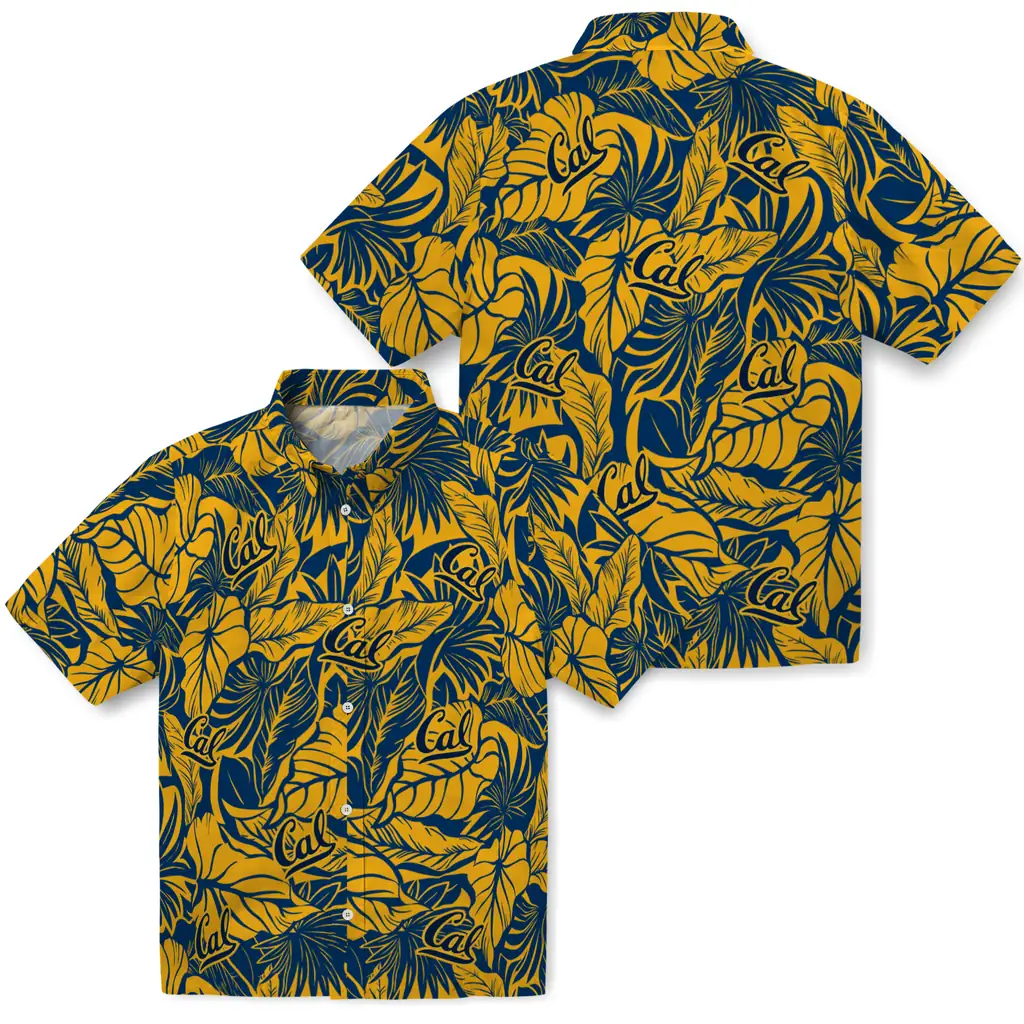 California Golden Bears Hawaiian Shirt - Monstera Layer california golden bears monstera layer blue hawaiian shirts high quality
