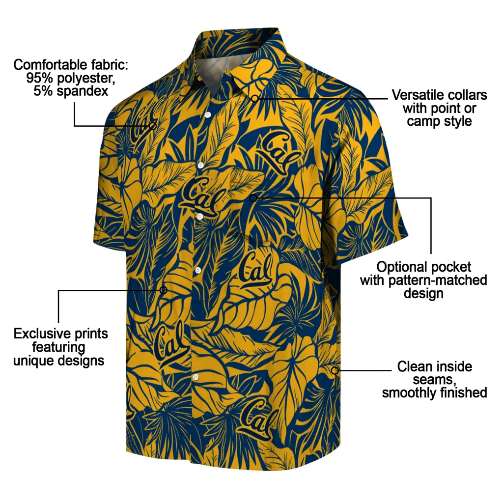 California Golden Bears Hawaiian Shirt - Monstera Layer california golden bears monstera layer blue hawaiian shirts new arrival