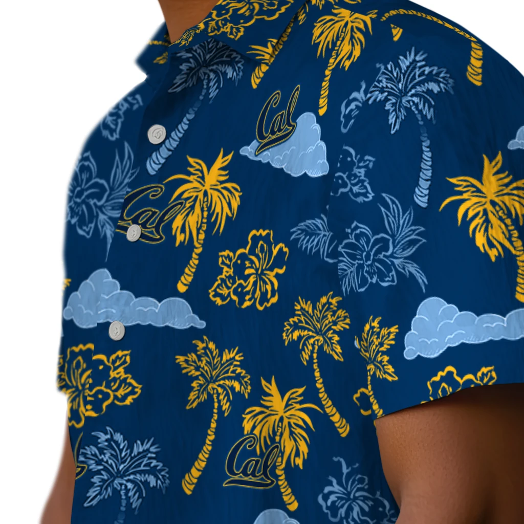California Golden Bears Hawaiian Shirt - Palm And Clouds california golden bears palm and clouds blue hawaiian shirts trendy