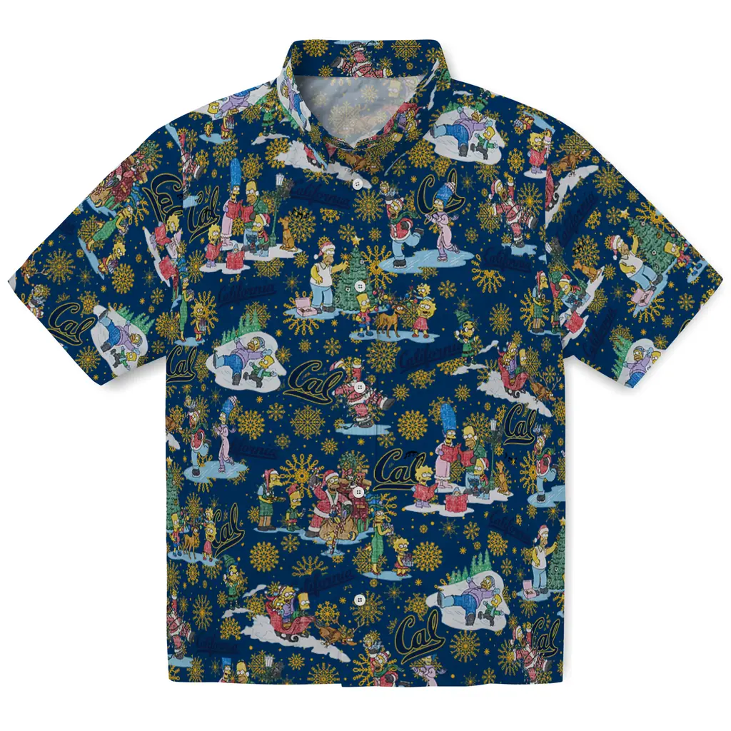 California Golden Bears Hawaiian Shirt - Simpsons Christmas california golden bears simpsons christmas blue hawaiian shirts best selling