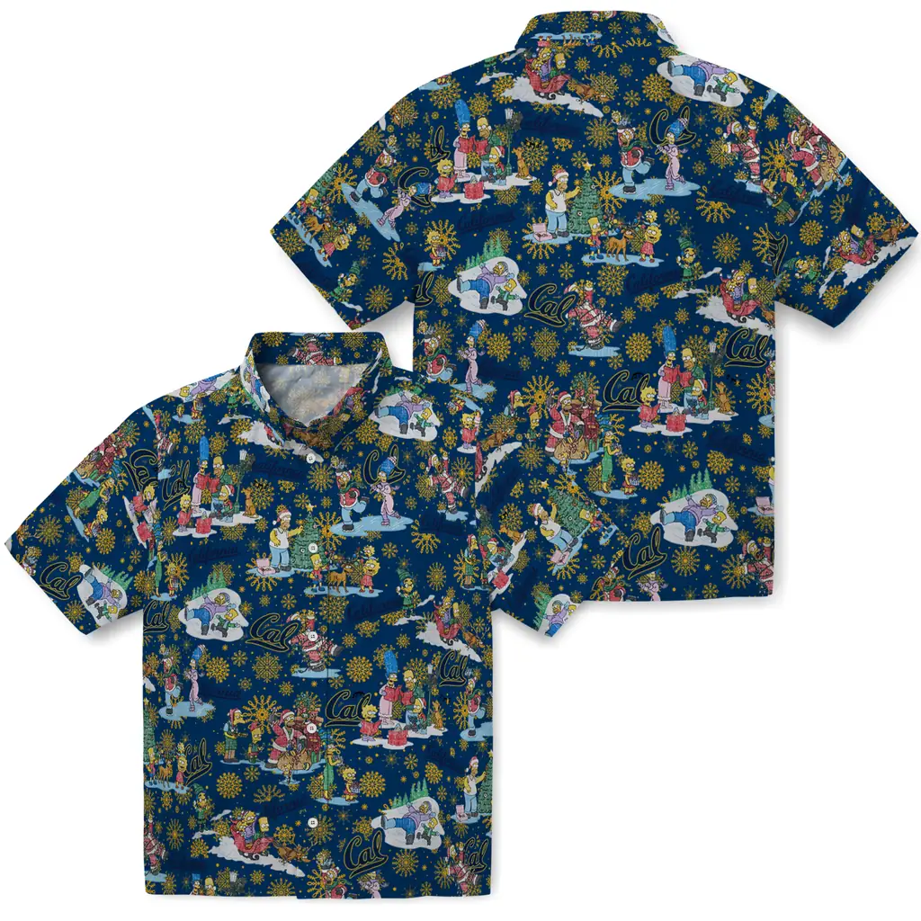 California Golden Bears Hawaiian Shirt - Simpsons Christmas california golden bears simpsons christmas blue hawaiian shirts high quality