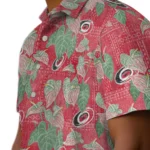 Carolina Hurricanes Hawaiian Shirt – Anthurium Overlay
