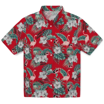 carolina hurricanes flamingo palms red hawaiian shirts best selling