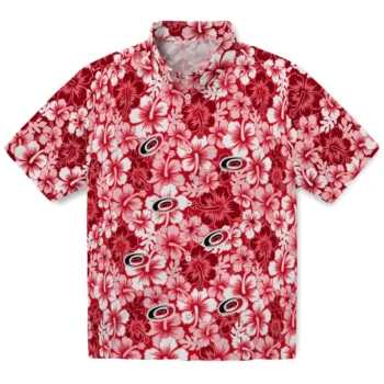 carolina hurricanes hibiscus blooms red hawaiian shirts best selling