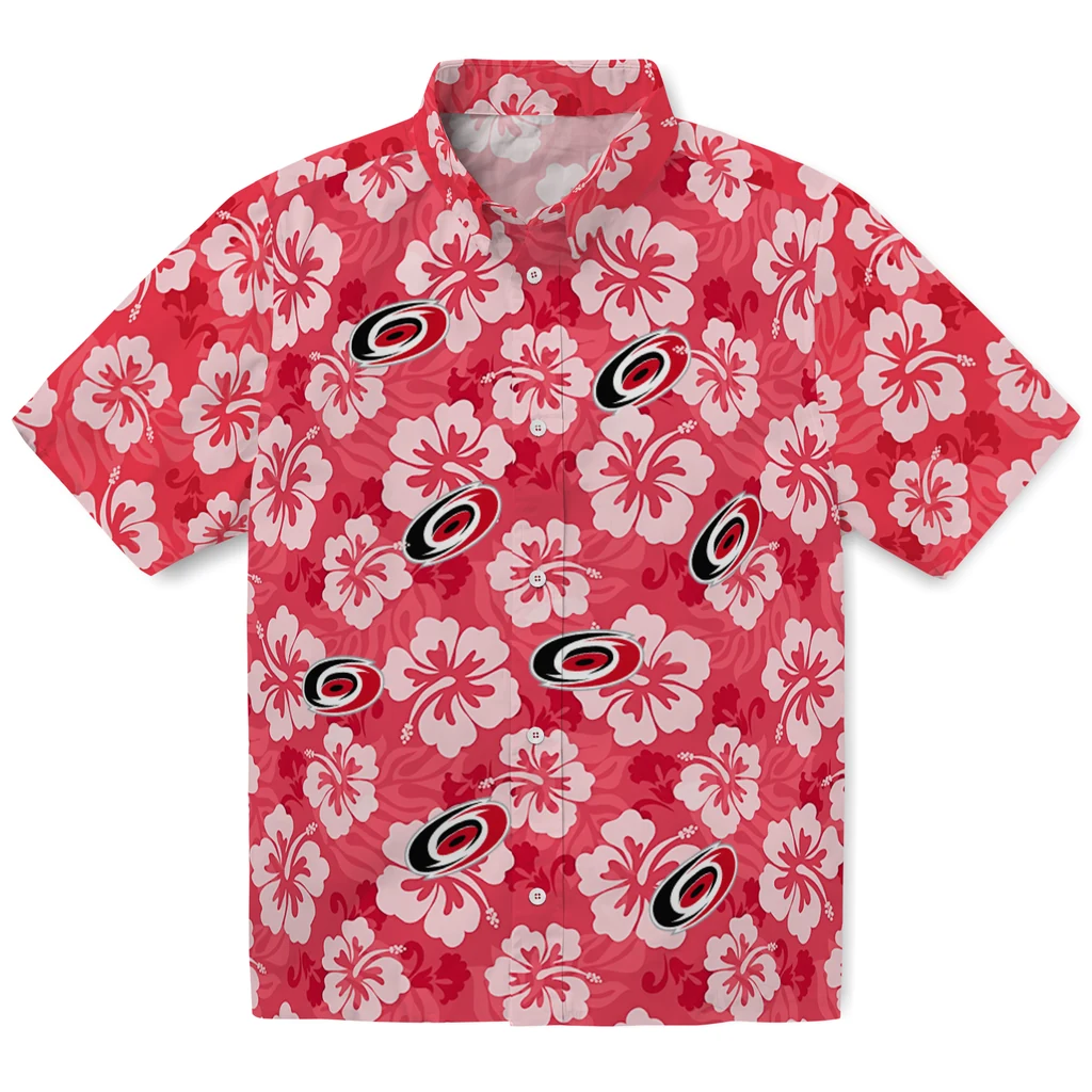 Carolina Hurricanes Hawaiian Shirt - Hibiscus Cluster carolina hurricanes hibiscus cluster red hawaiian shirts best selling