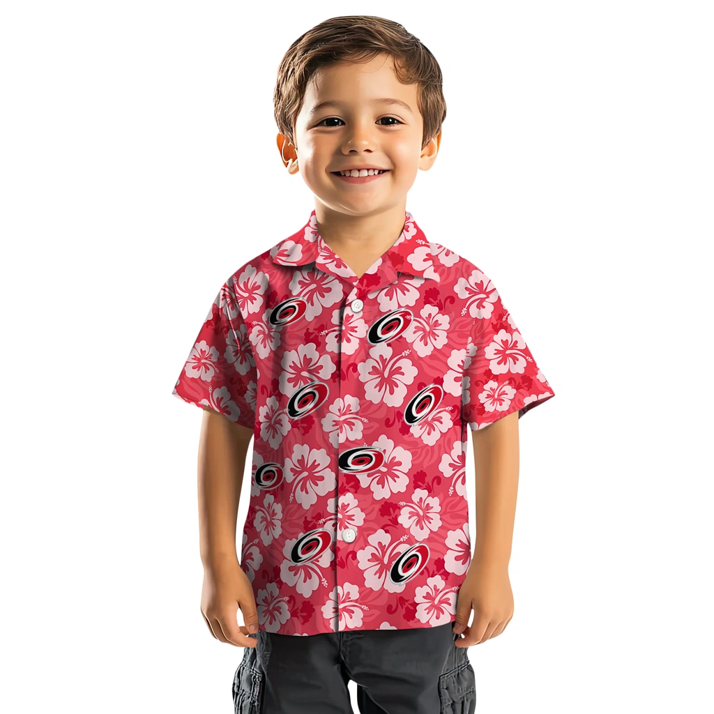 Carolina Hurricanes Hawaiian Shirt - Hibiscus Cluster carolina hurricanes hibiscus cluster red hawaiian shirts top rated