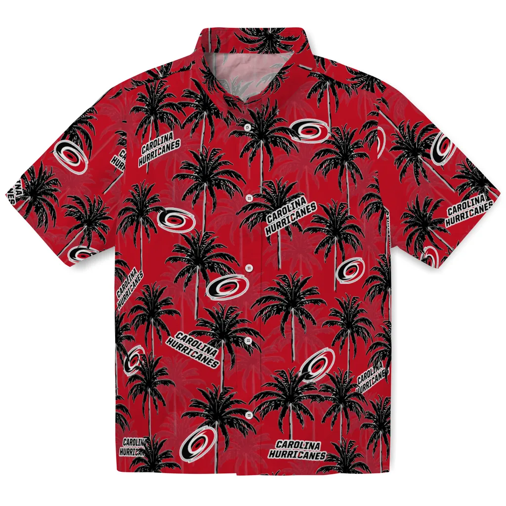 Carolina Hurricanes Hawaiian Shirt - Palm Tree Motif carolina hurricanes palm grove red hawaiian shirts best selling