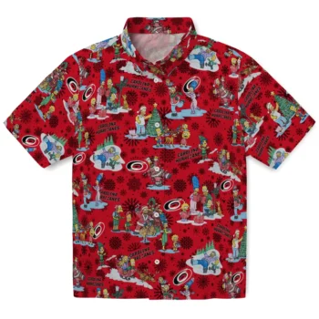 carolina hurricanes simpsons christmas red hawaiian shirts best selling
