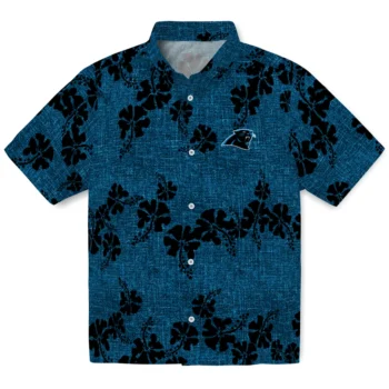 carolina panthers hibiscus petals blue hawaiian shirts best selling