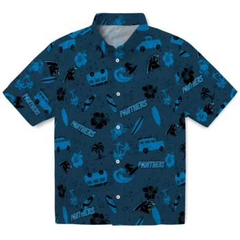 carolina panthers beach vibe navy hawaiian shirts best selling