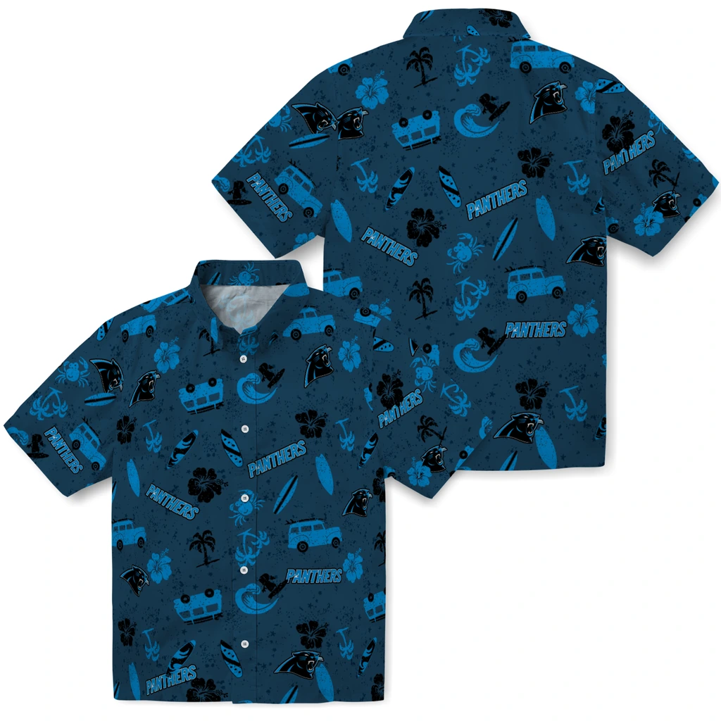 Carolina Panthers Hawaiian Shirt - Beach Vibe carolina panthers beach vibe navy hawaiian shirts high quality